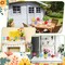10 Pcs Spring Flower Wooden Decor Spring Table Decoration Rustic Tulip Daisy Wood Signs Floral Tiered Tray Decor Colorful Flower Centerpiece for Home Kitchen Shelf Decorations(Flower)